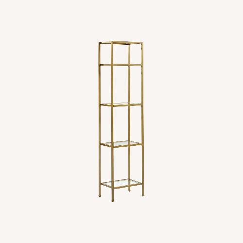 Used Gold Etagere Set with Glass Shelves for sale on AptDeco
