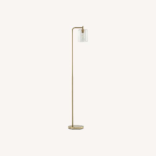 Used Brass Floor Lamp with Glass Shade for sale on AptDeco