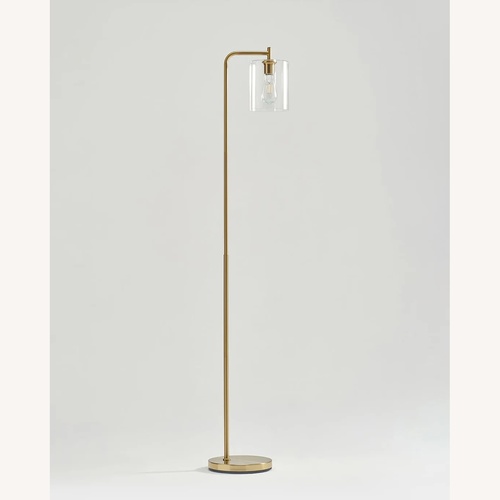 Used Brass Floor Lamp with Glass Shade for sale on AptDeco