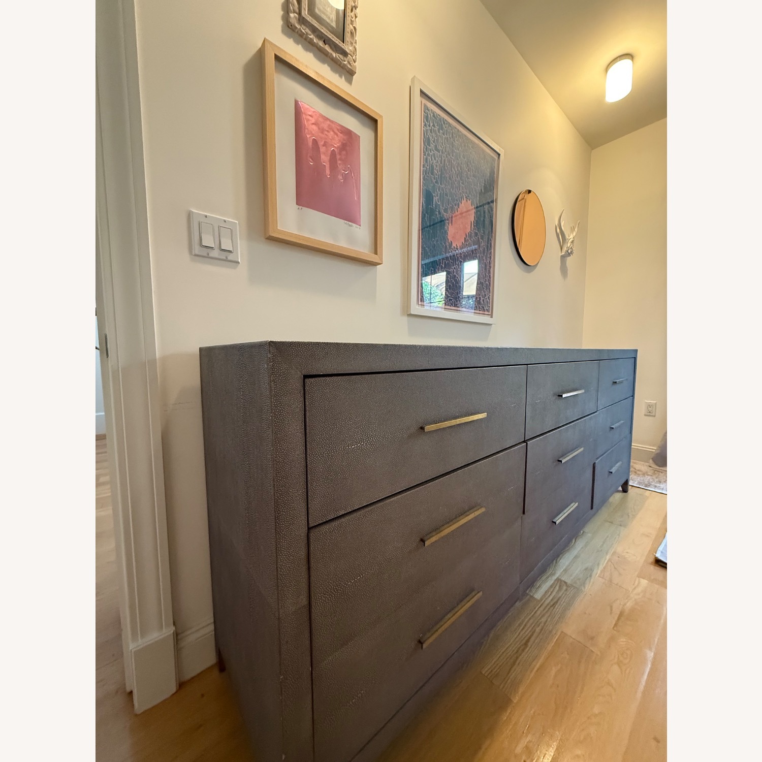 Restoration Hardware Monarch 9 Drawer Dresser Shagreen - image-5