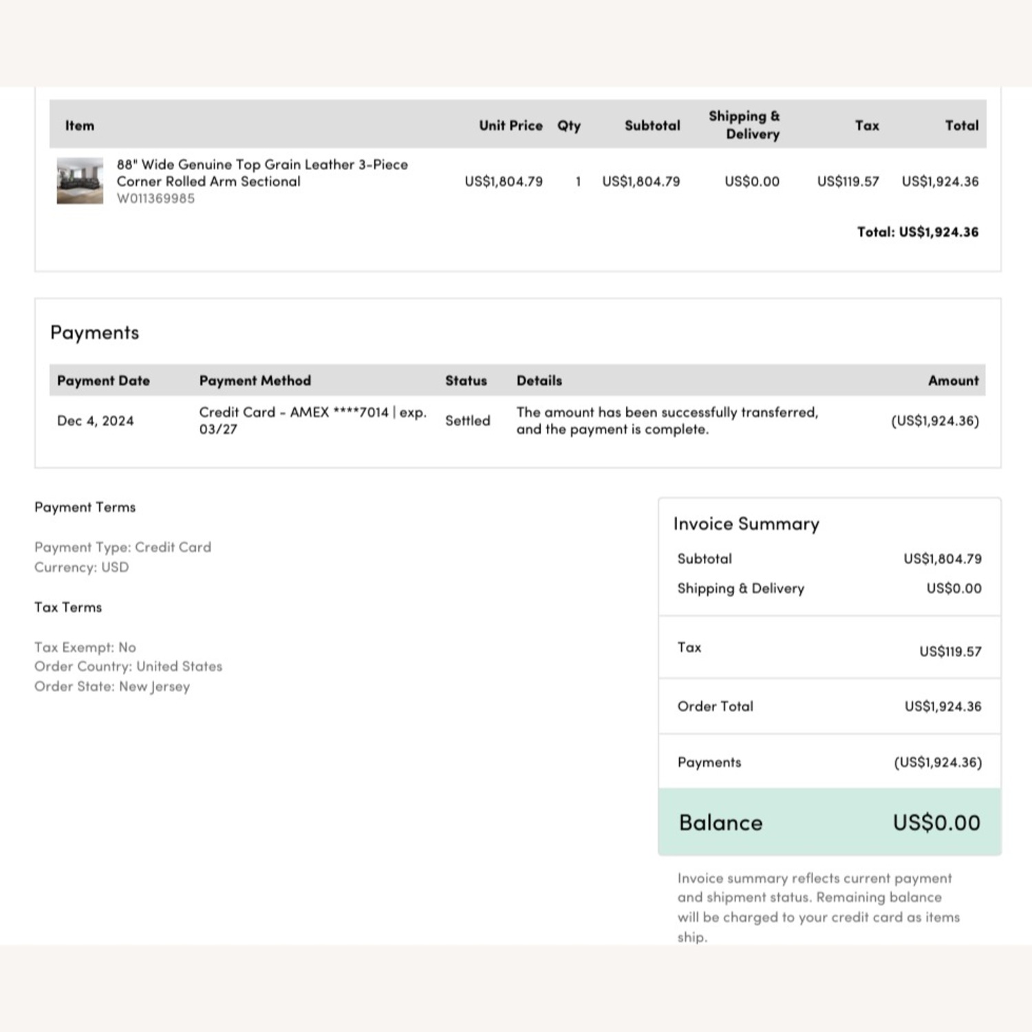 88" Genuine Top Grain Leather 3-Piece Sectional - image-5