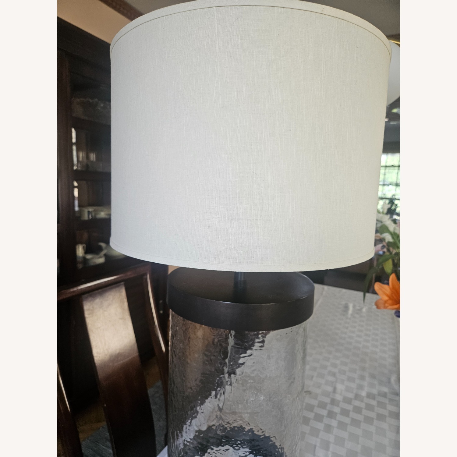 Pottery Barn Hammered Glass Oil Rubbed Bronze - image-5