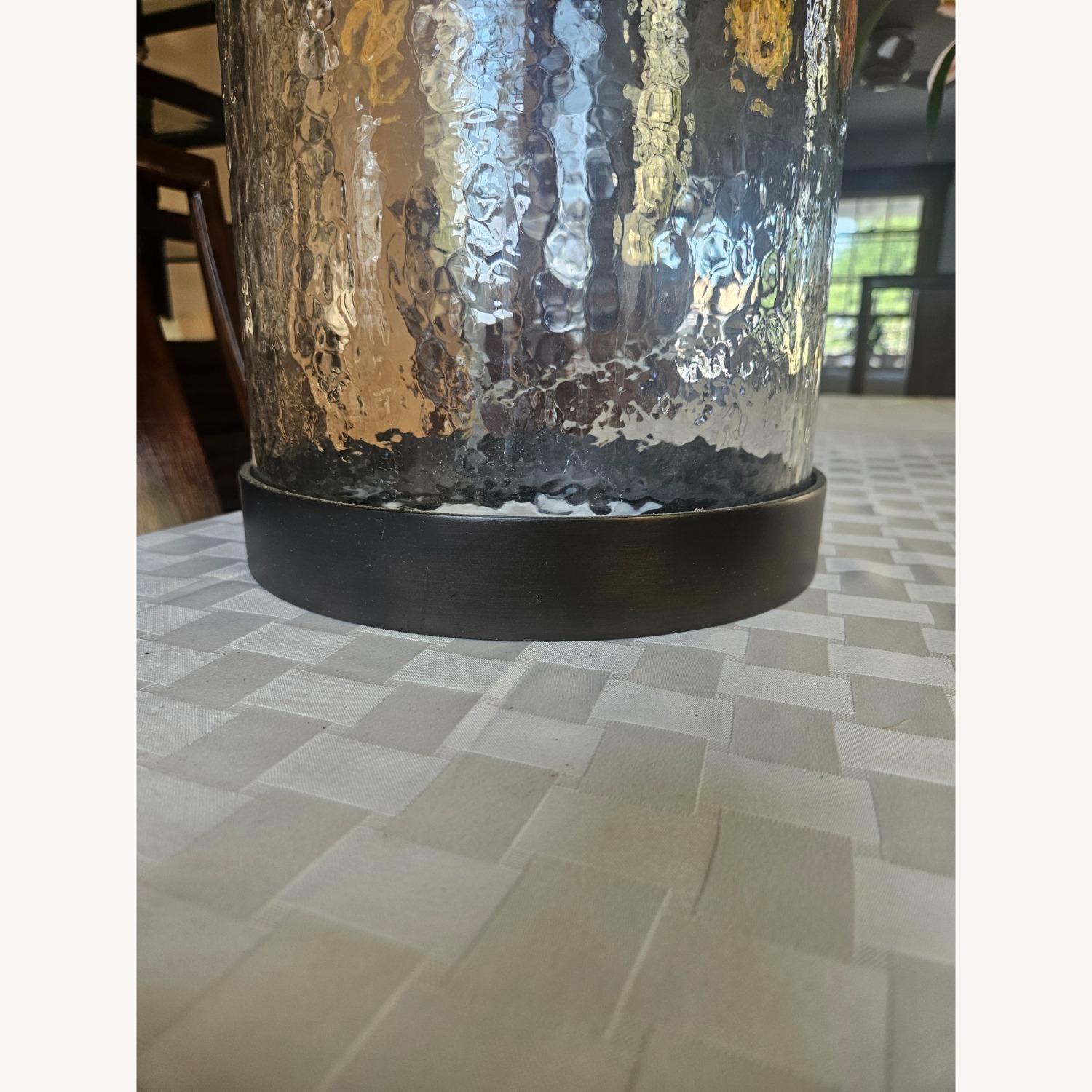 Pottery Barn Hammered Glass Oil Rubbed Bronze - image-4