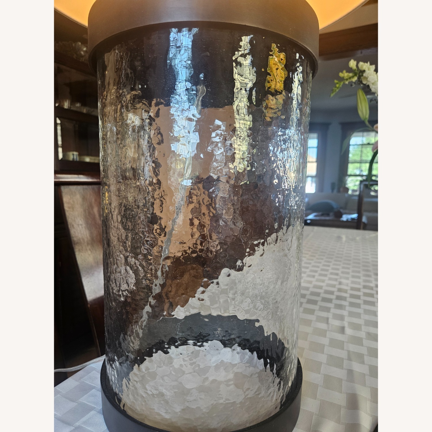 Pottery Barn Hammered Glass Oil Rubbed Bronze - image-2