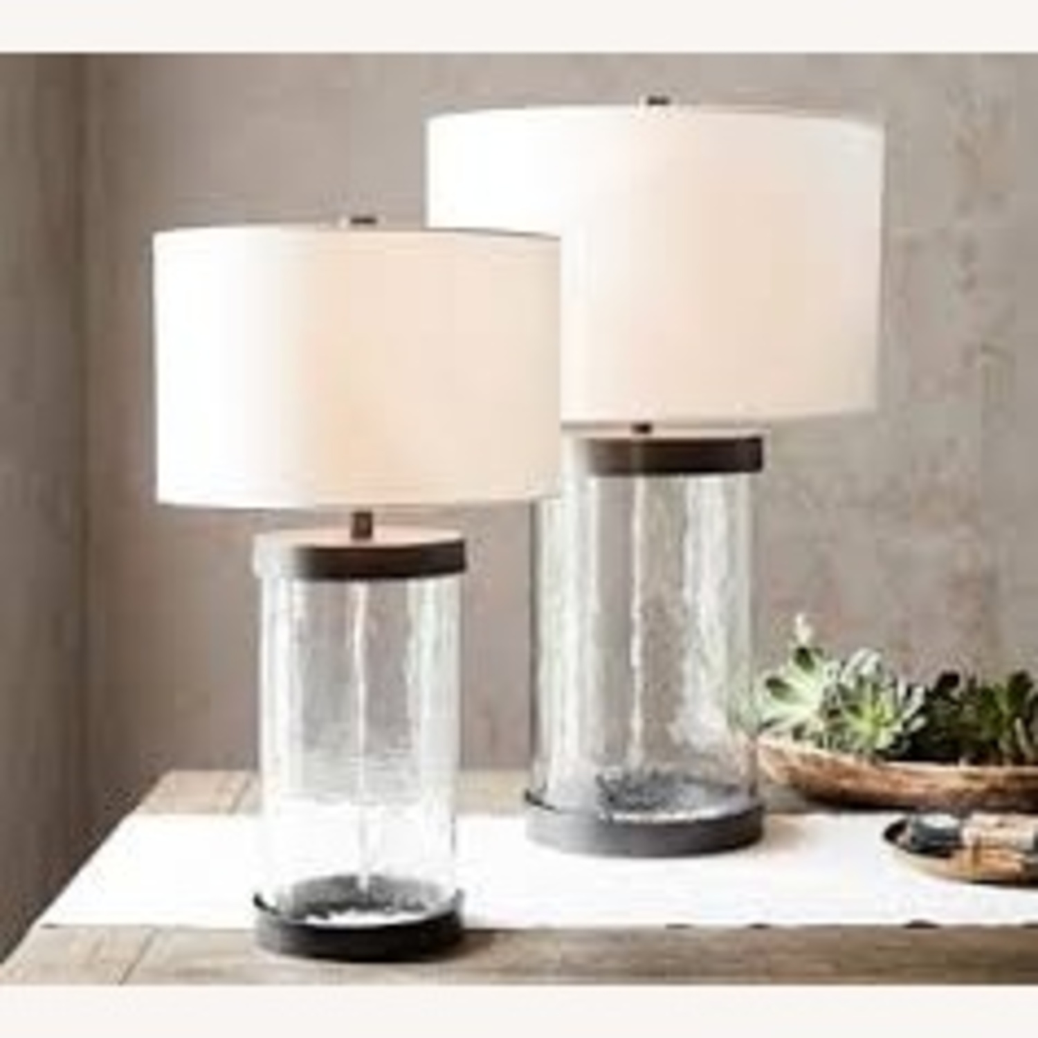 Pottery Barn Hammered Glass Oil Rubbed Bronze - image-10