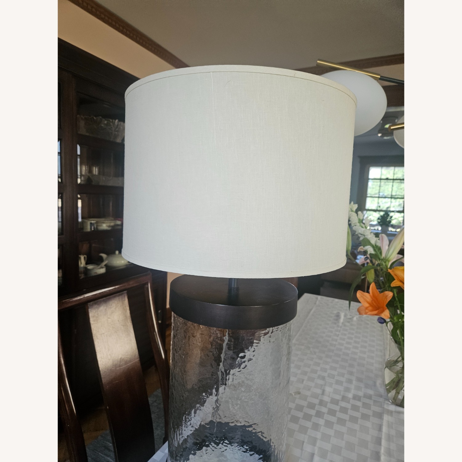 Pottery Barn Hammered Glass Oil Rubbed Bronze - image-7