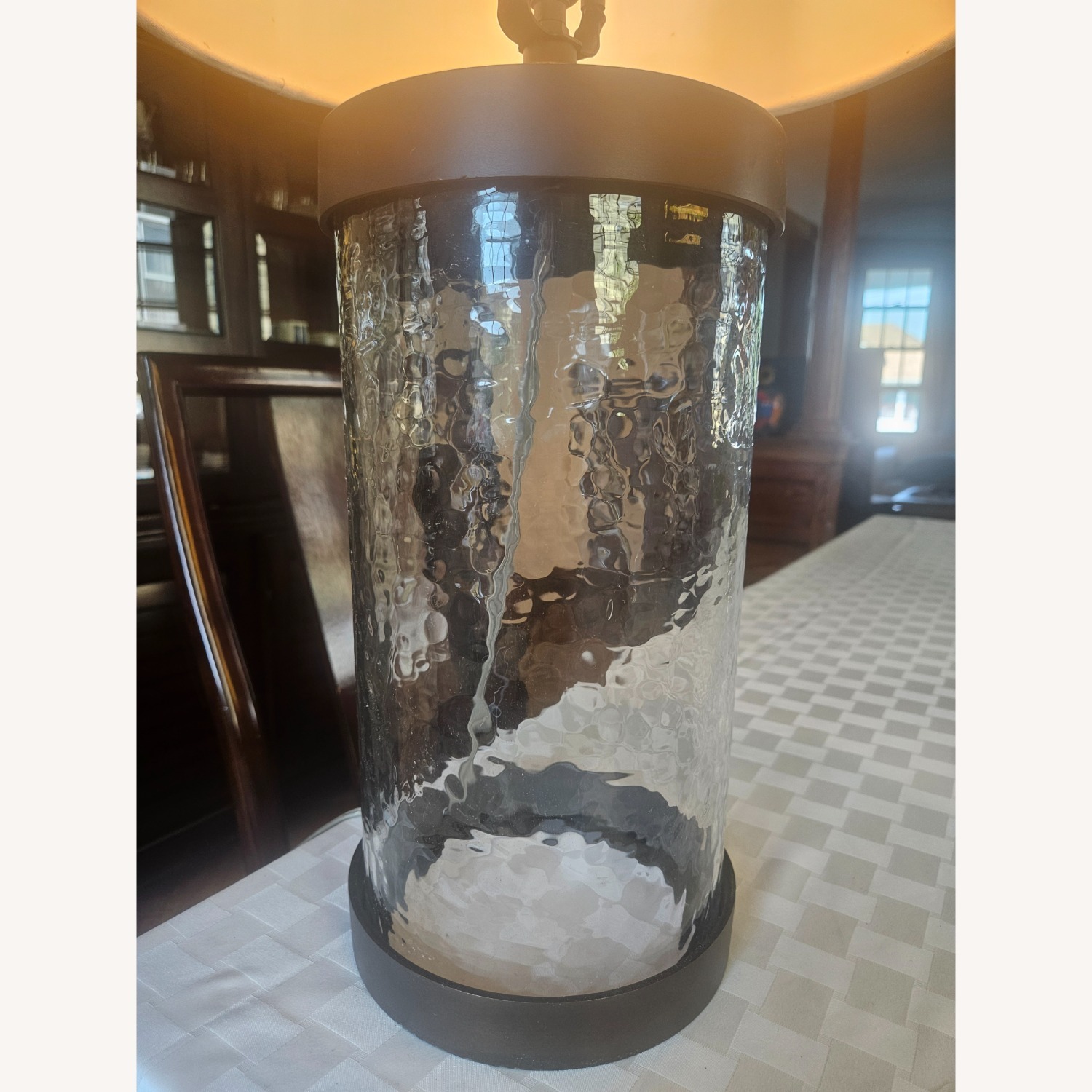 Table Lamp Hammered Glass Oil Rubbed Bronze - image-5