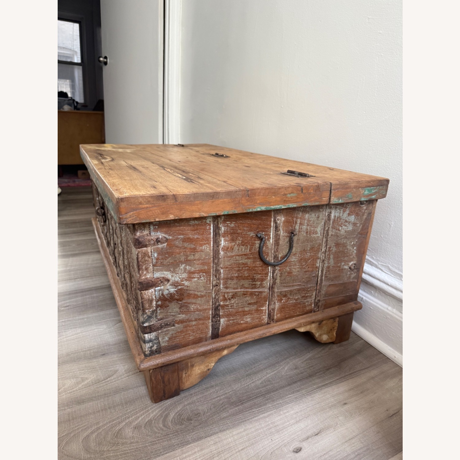 Antique Wooden Chest Trunk - image-2