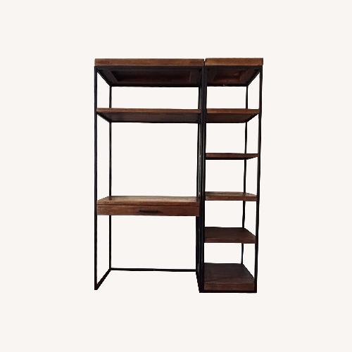 Used Pottery Barn Malcolm Wall Desk & Bookshelf - Pine for sale on AptDeco
