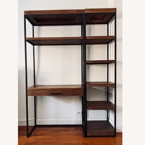 Used Pottery Barn Malcolm Wall Desk & Bookshelf - Pine for sale on AptDeco