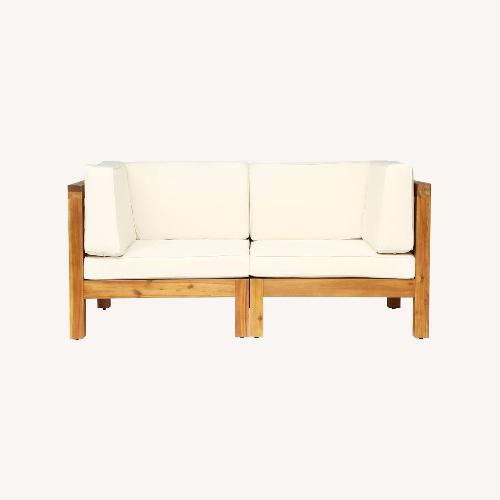 Used Christopher Knight Home Brava Outdoor Modular Loveseat w Covers for sale on AptDeco