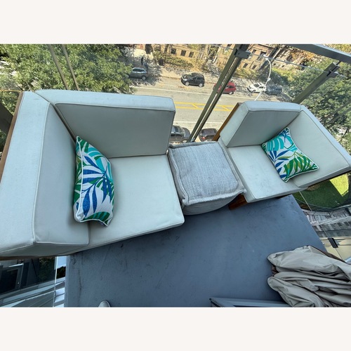 Used Christopher Knight Home Brava Outdoor Modular Loveseat w Covers for sale on AptDeco