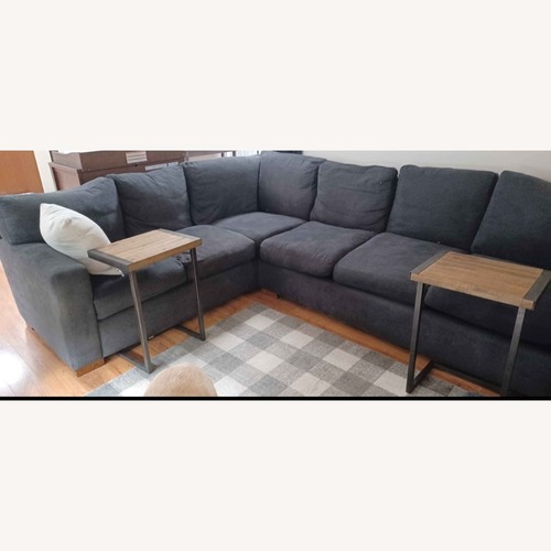 Used Two Piece Sectional with Accent Pillows for sale on AptDeco