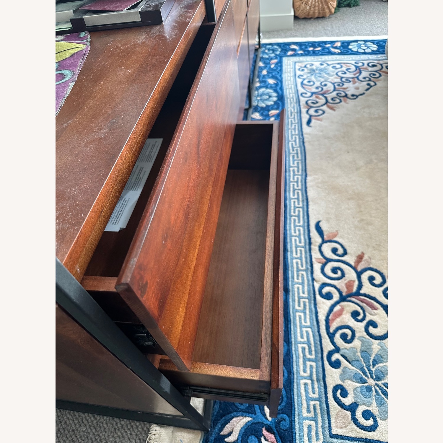 CB2 Lawson 6 Drawer Wood Dresser with Glass Top - image-2