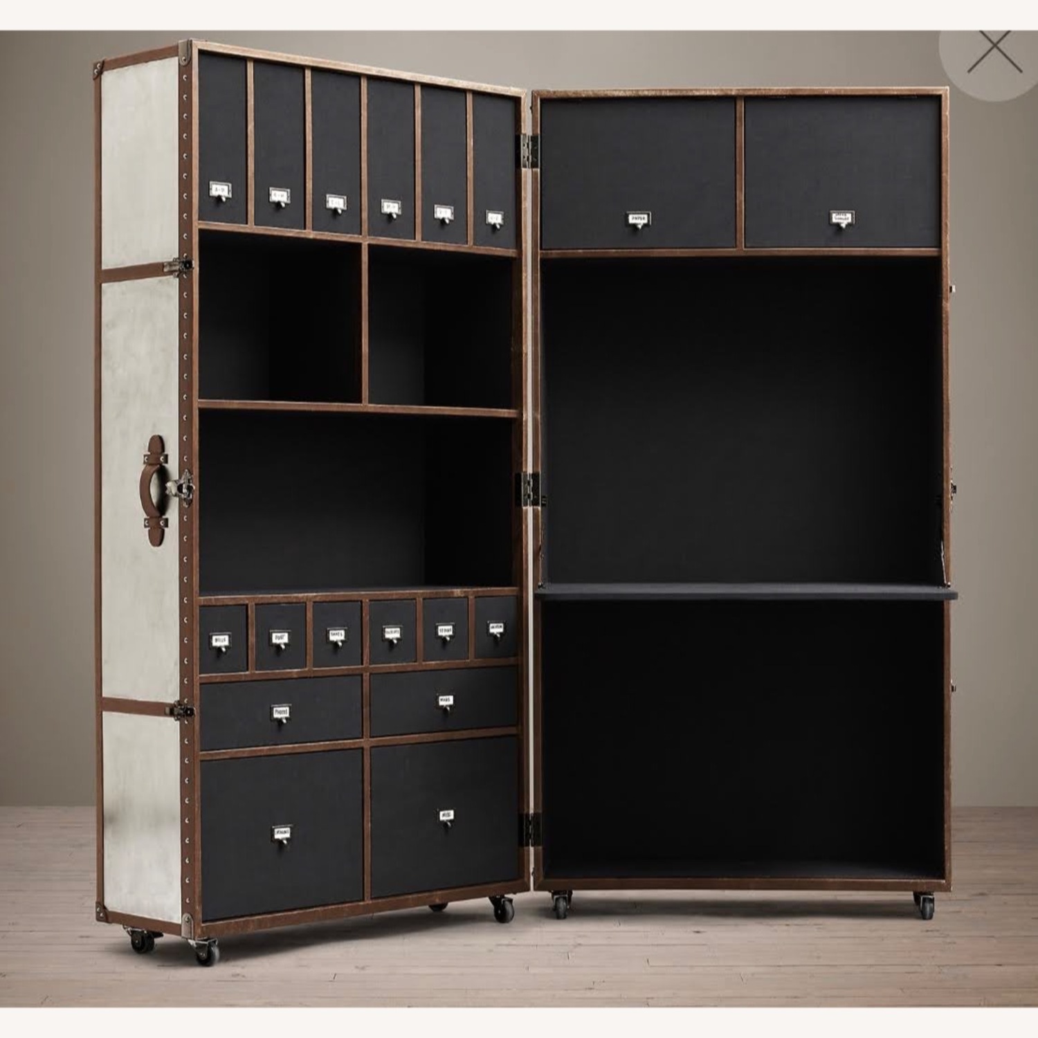 Restoration Hardware Mayfair Steamer Trunk Secretary - image-6