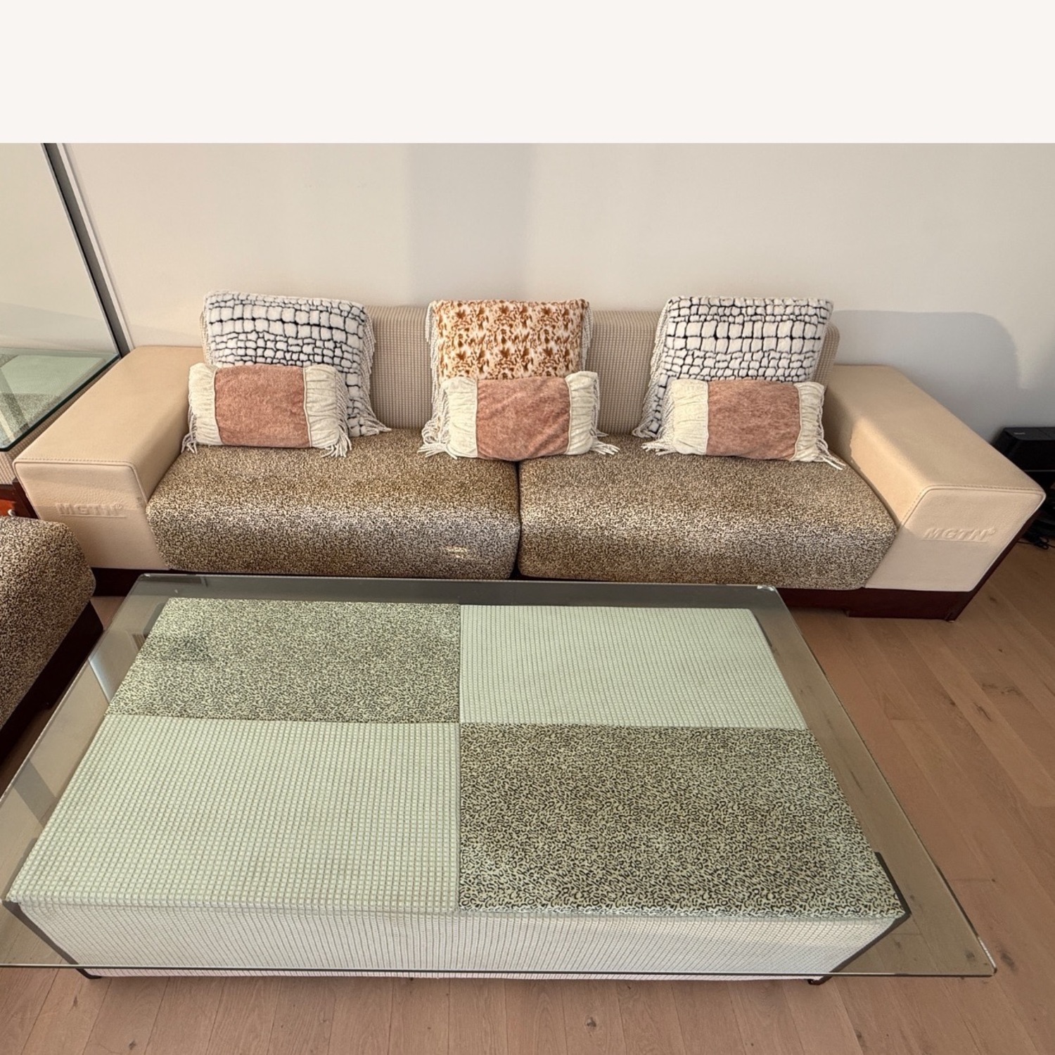 Fabric Sofa with Animal Print Design - image-5