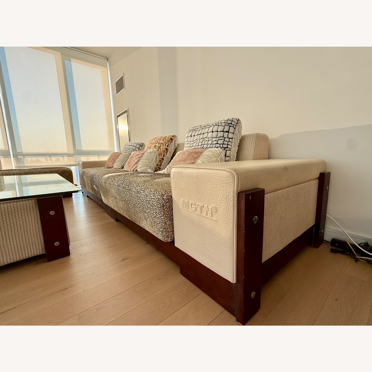 Fabric Sofa with Animal Print Design - image-4