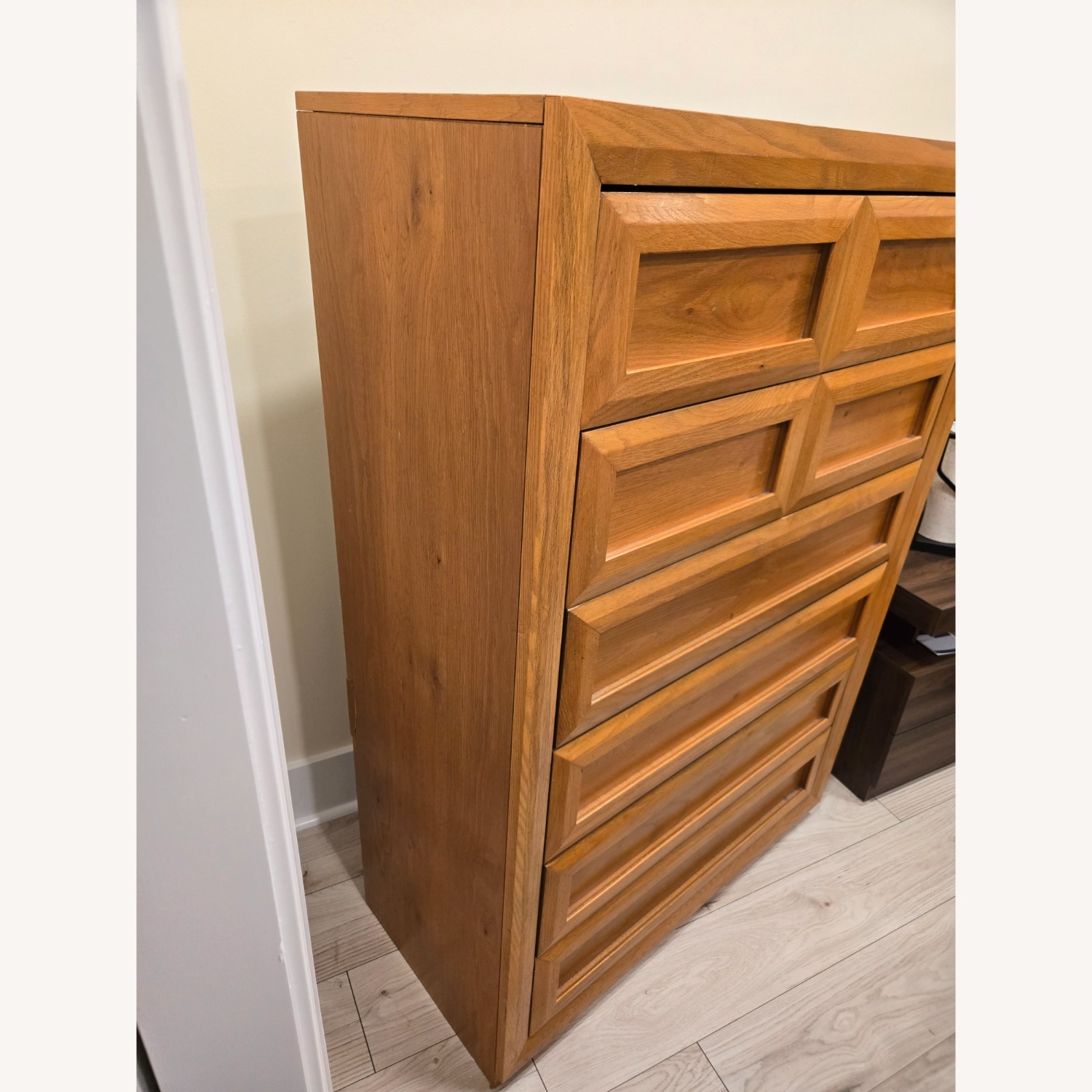 Large Light Brown Wood Dresser - image-3