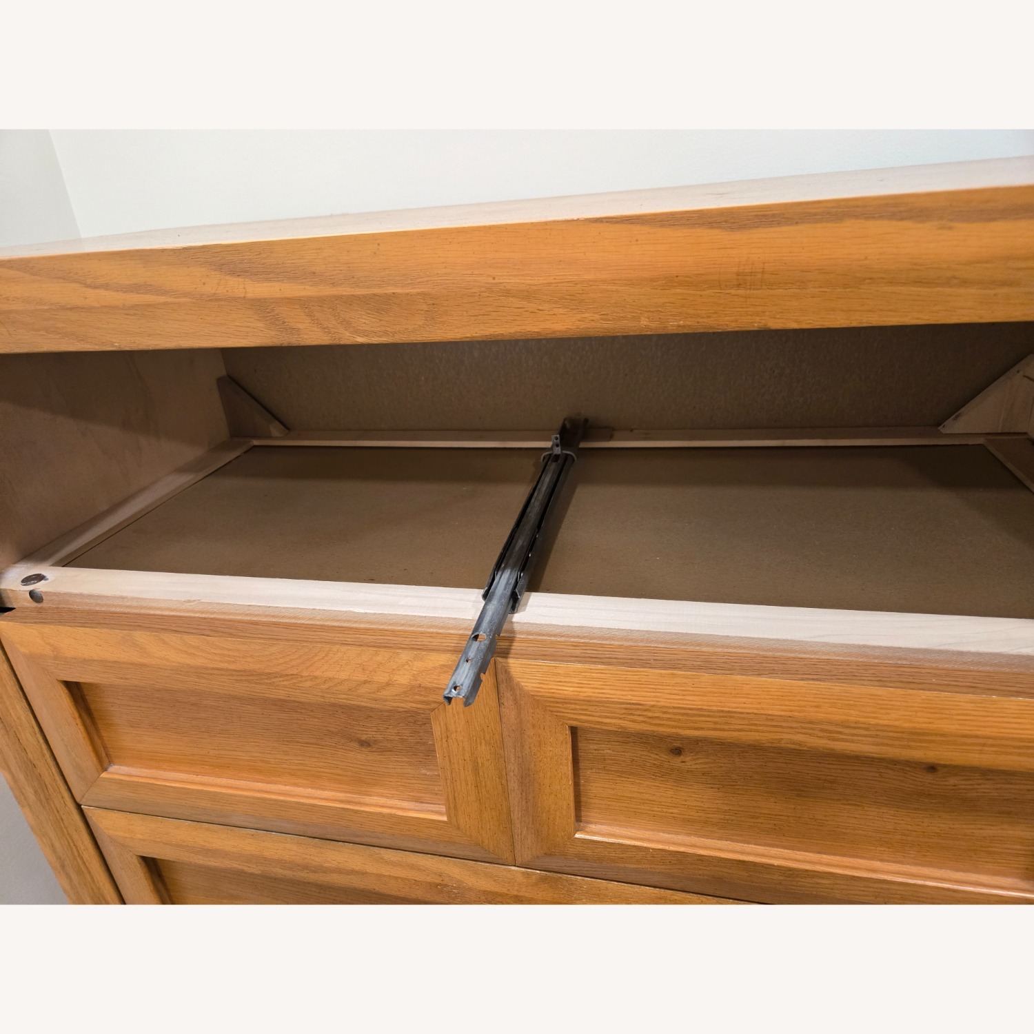 Large Light Brown Wood Dresser - image-8