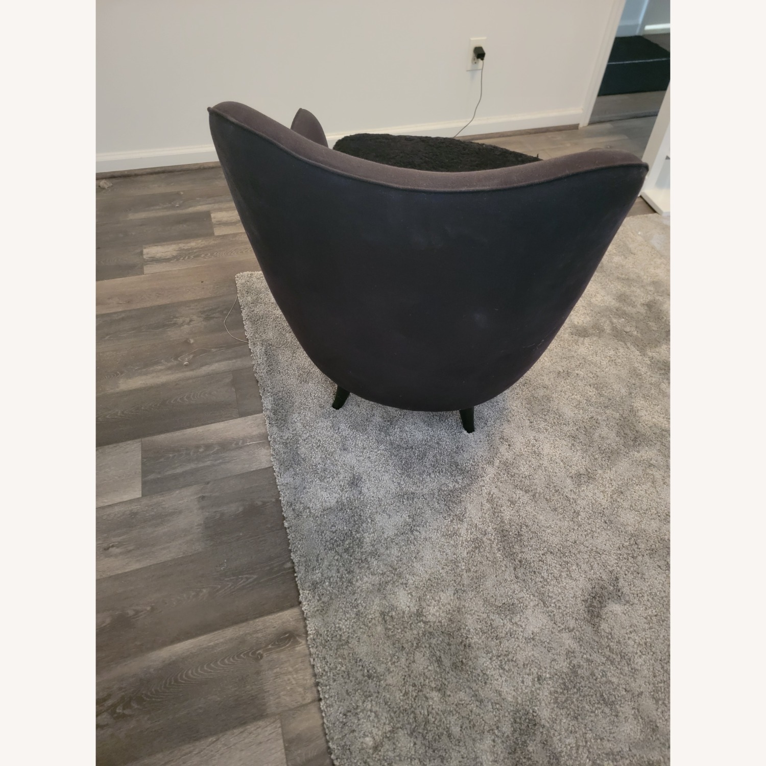 CB2 Ross Cassidy Black Suede and Shearling Chair - image-4