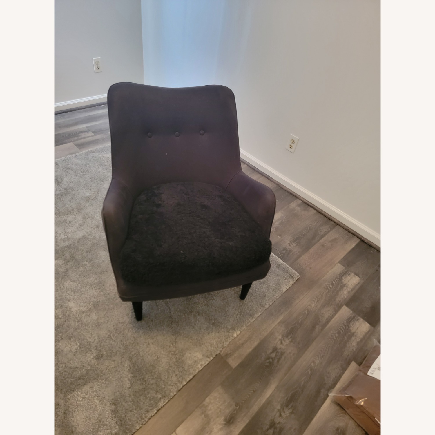 CB2 Ross Cassidy Black Suede and Shearling Chair - image-2