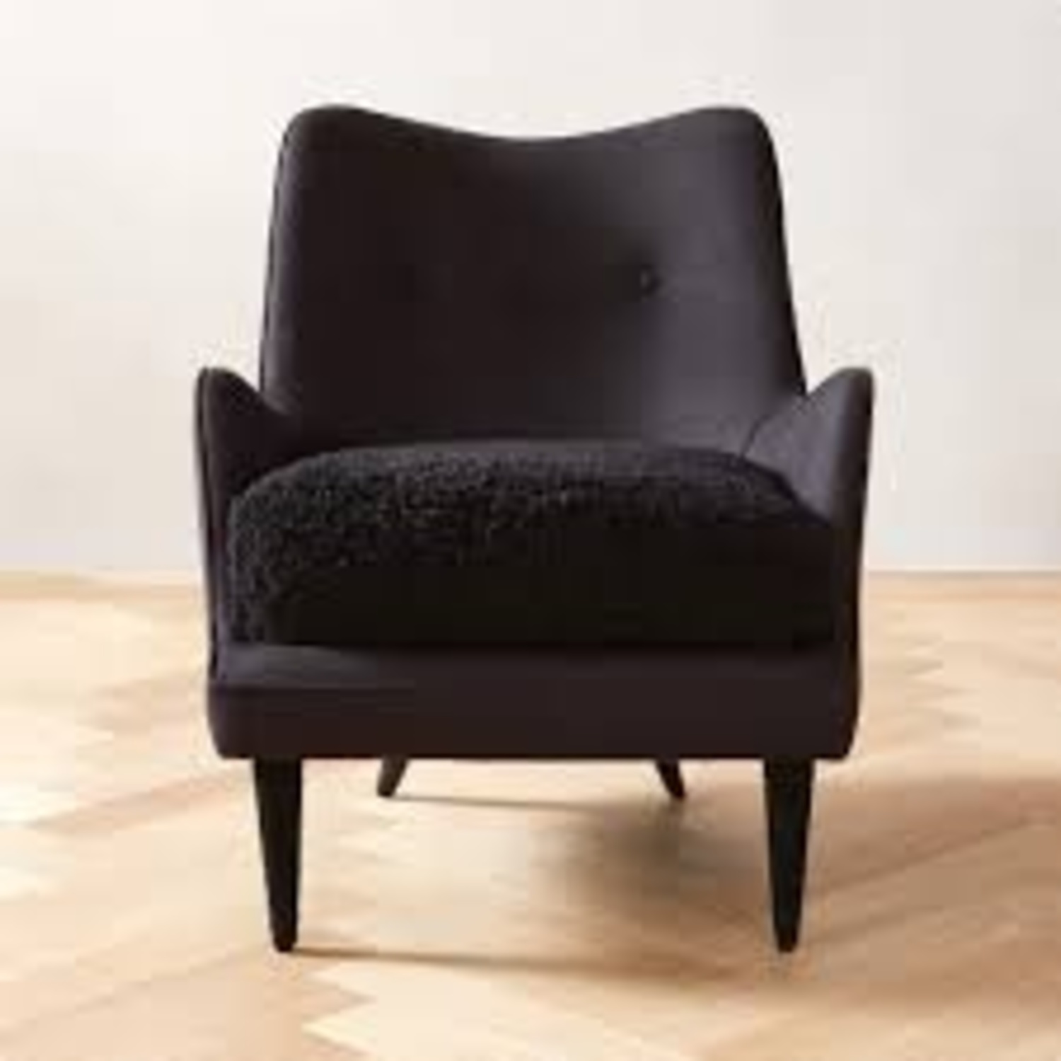 CB2 Ross Cassidy Black Suede and Shearling Chair - image-5