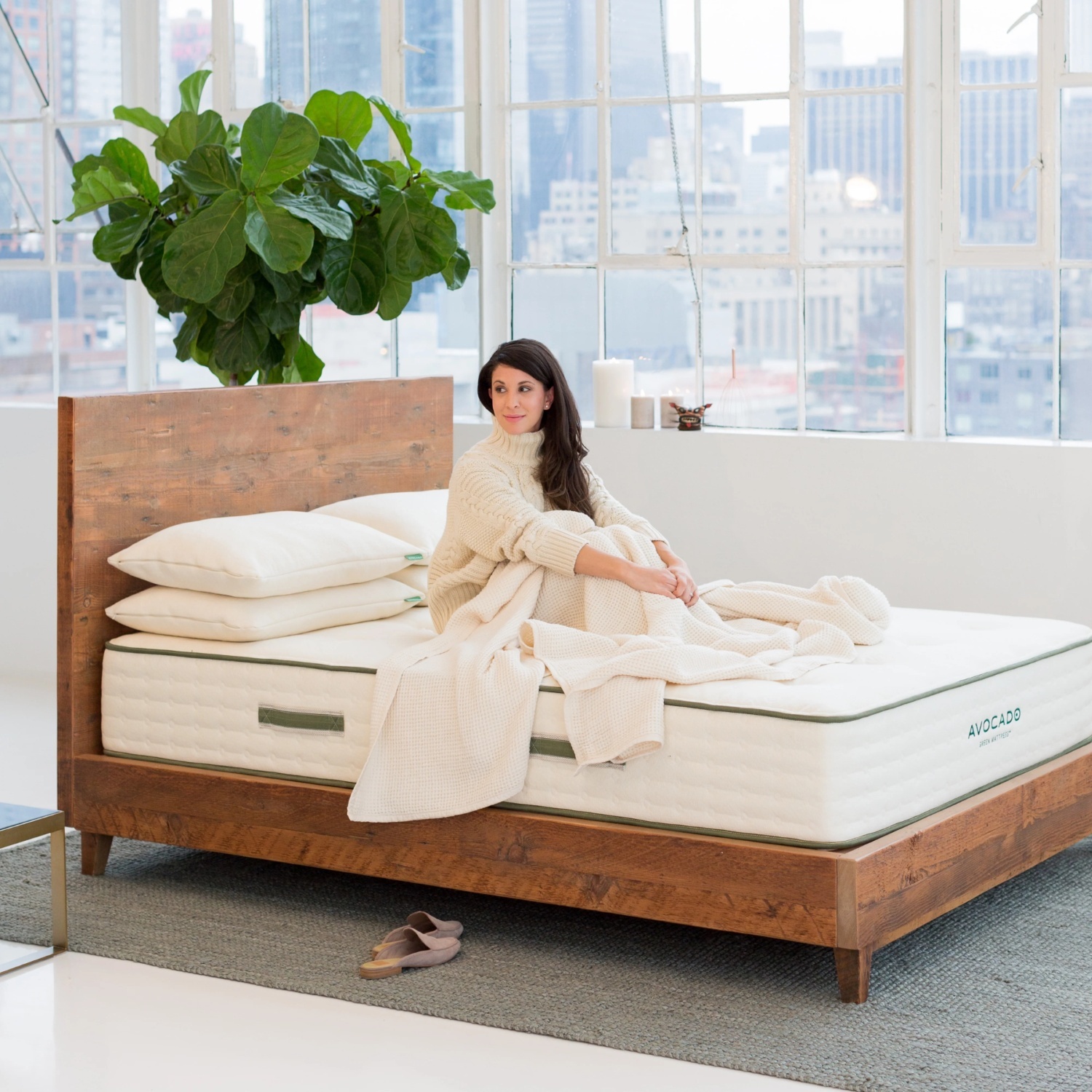 Avocado Green Reclaimed Wood Bed Frame - image-4