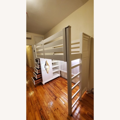 Used Raymour & Flanigan Kaleidoscope Youth Loft Bed Twin Over Twin for sale on AptDeco