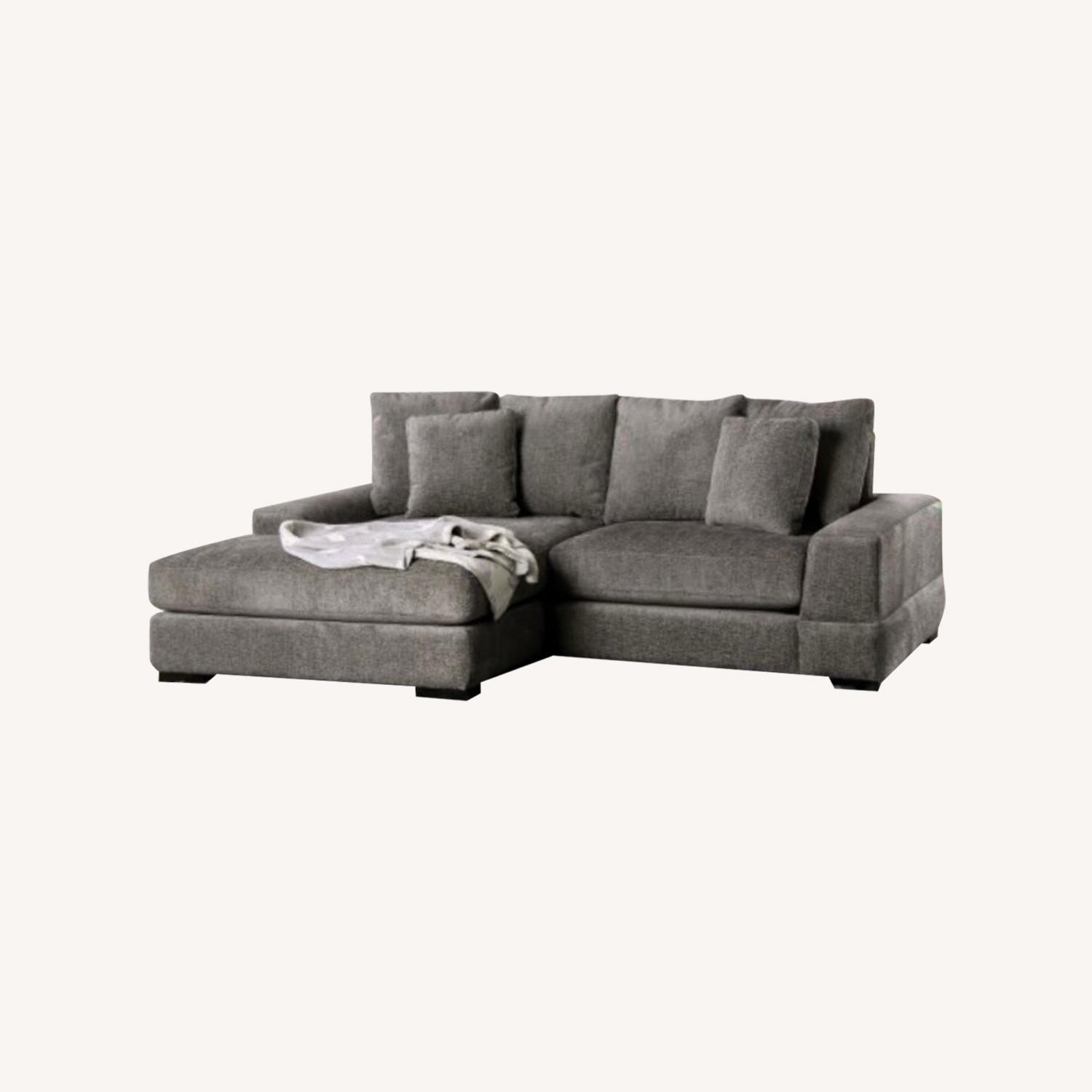 Furniture of America Ainsley Sofa with Chaise Grey - image-0