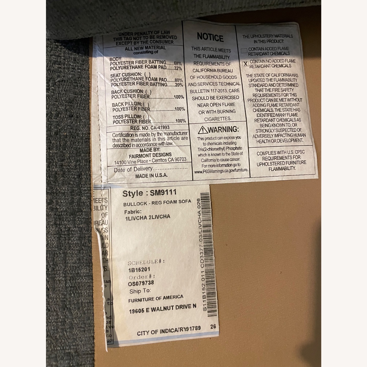 Furniture of America Ainsley Sofa with Chaise Grey - image-4