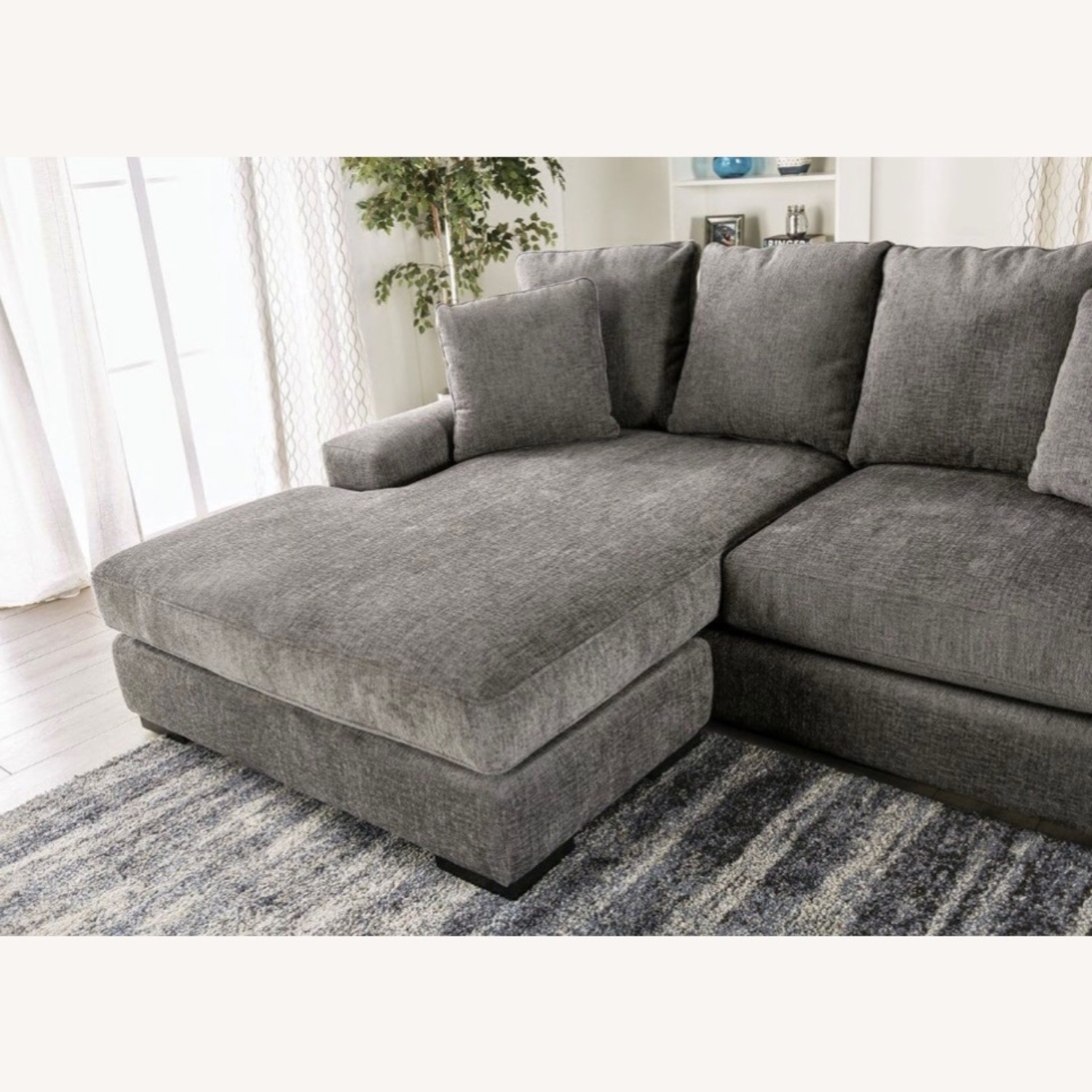 Furniture of America Ainsley Sofa with Chaise Grey - image-6