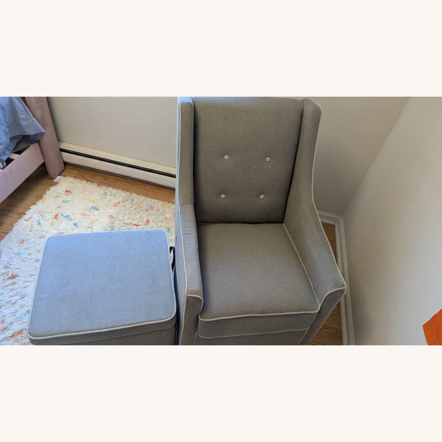 DaVinci Owen Upholstered Swivel Glider and Ottoman - image-2