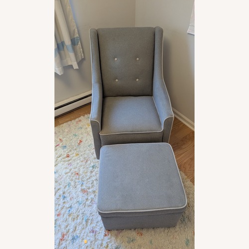 Used DaVinci Owen Upholstered Swivel Glider and Ottoman for sale on AptDeco