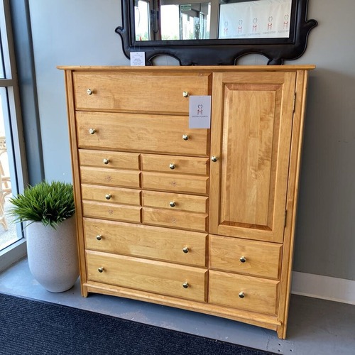 Used Pine 8-Drawer w Single Door Dresser for sale on AptDeco