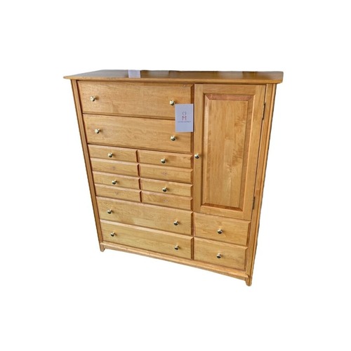 Used Pine 8-Drawer w Single Door Dresser for sale on AptDeco