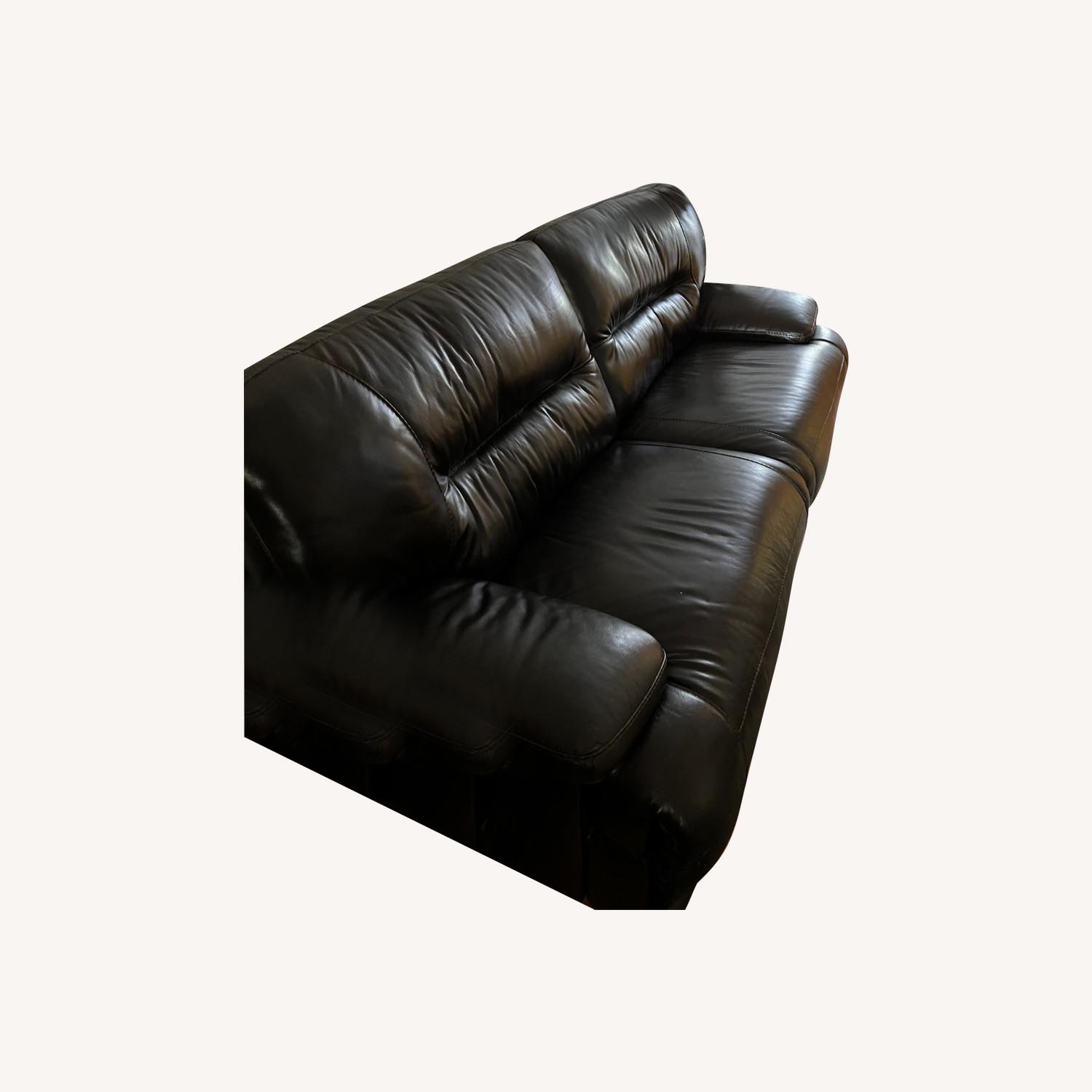 Leather Reclining Sofa - image-0