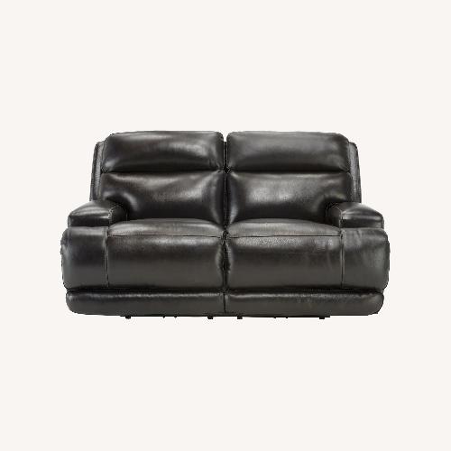 Used Tompkins Leather Reclining Loveseat for sale on AptDeco
