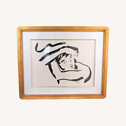 Used Jay Spectre Brushstroke Ink Drawing of Woman for sale on AptDeco