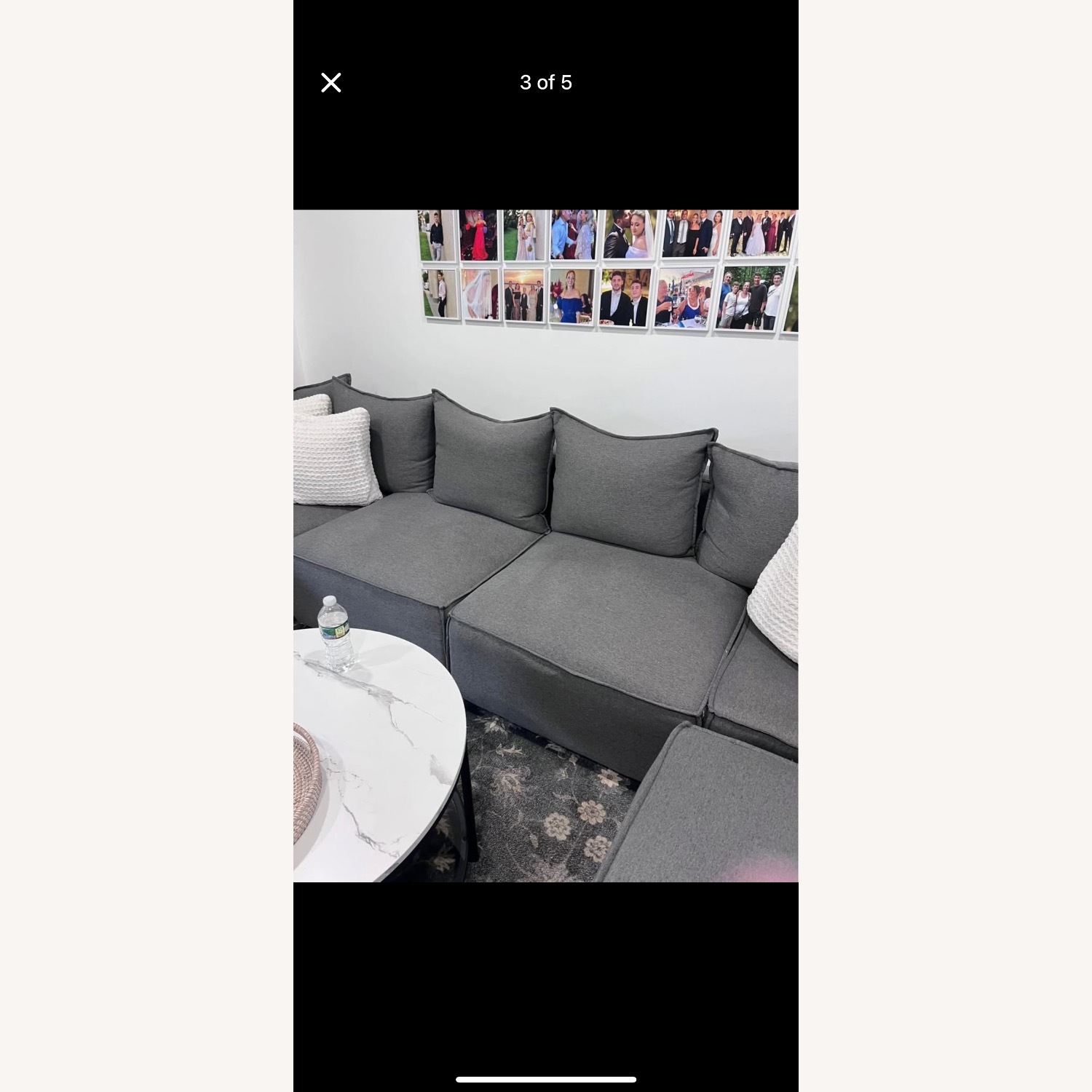 Loris Chenille 5-pc. Pit Sectional with Cocktail Ottoman - image-3