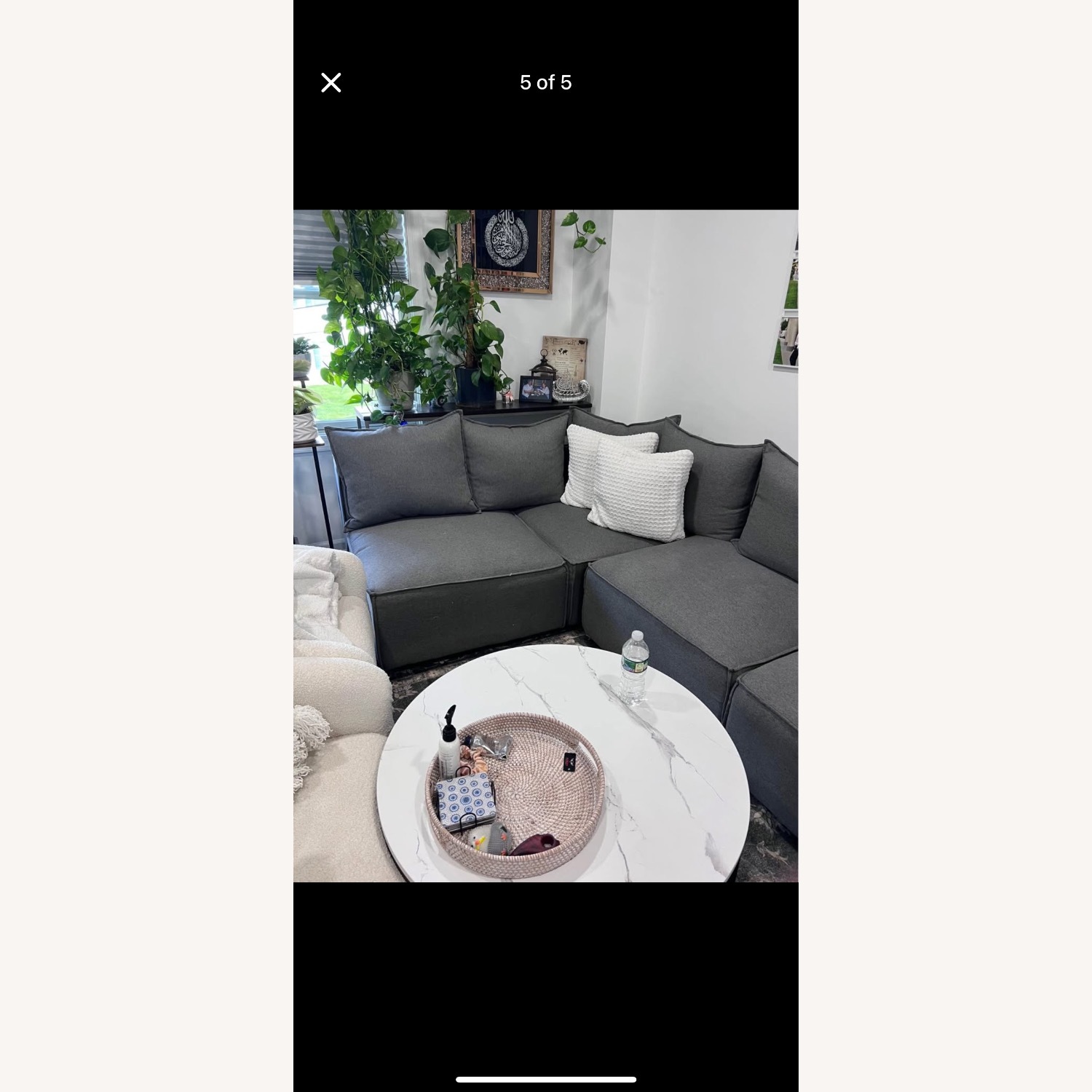 Loris Chenille 5-pc. Pit Sectional with Cocktail Ottoman - image-1