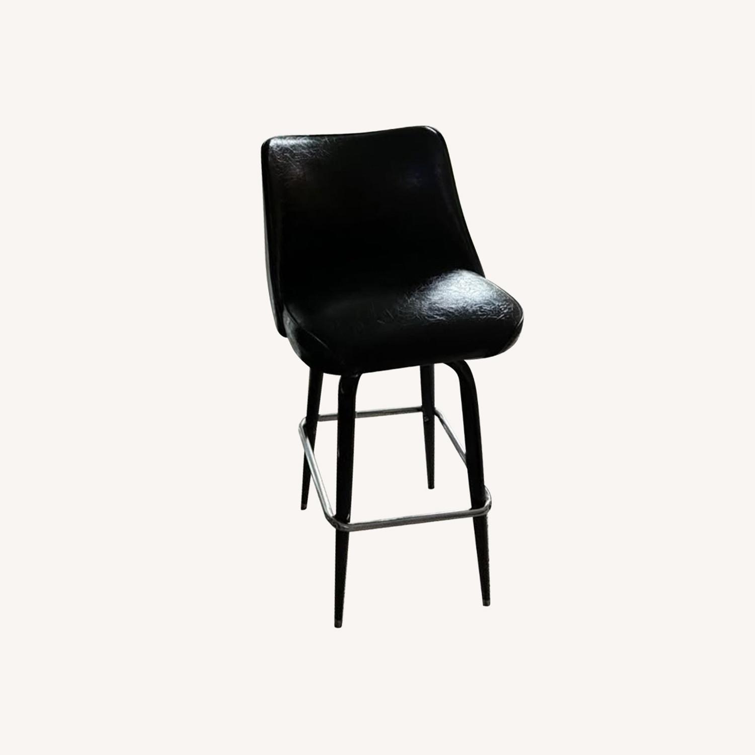 2 Black Bar Stools - image-0