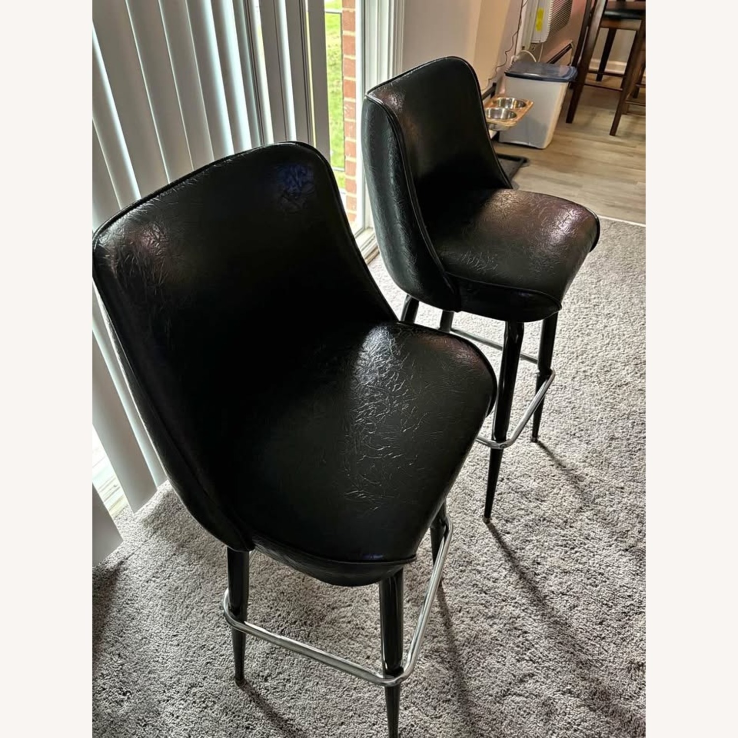 2 Black Bar Stools - image-2