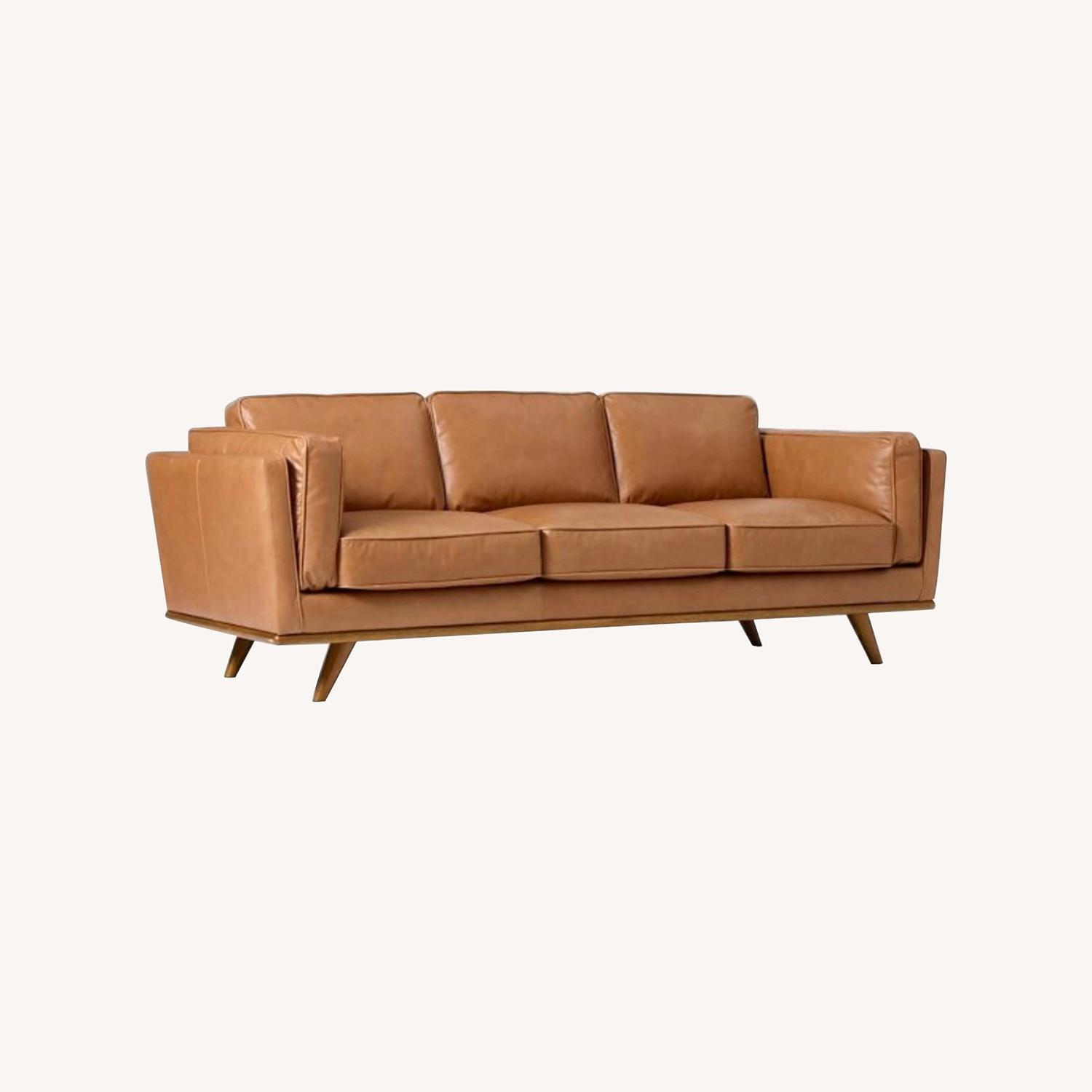 West Elm Zander Leather Sofa (90") - image-0