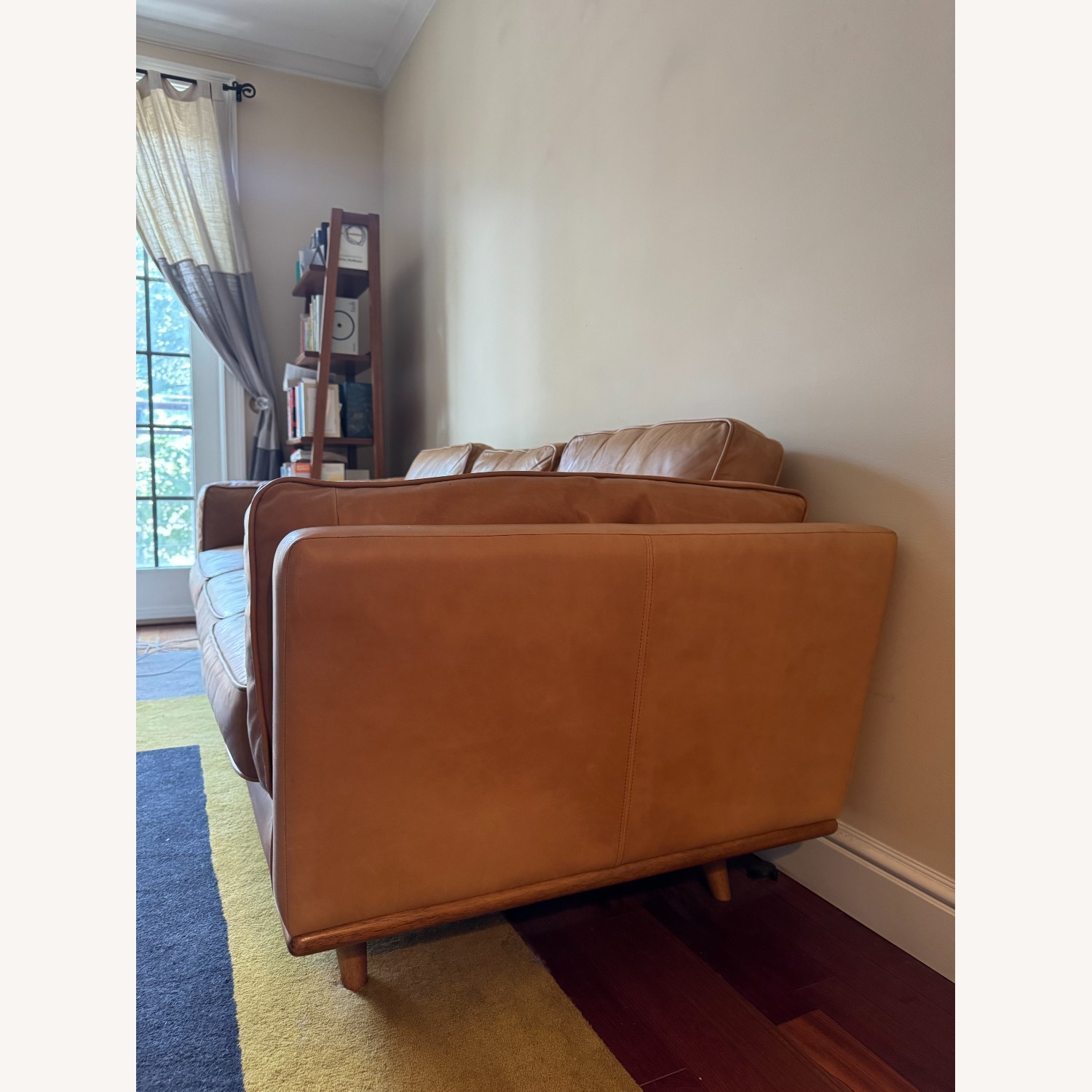 West Elm Zander Leather Sofa (90") - image-3