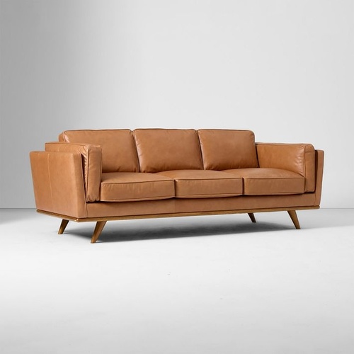 Used West Elm Zander Leather Sofa (90") for sale on AptDeco