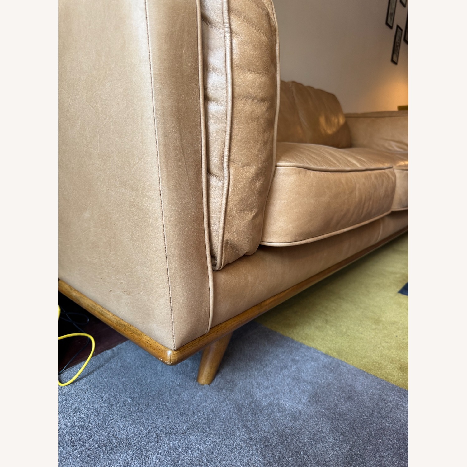 West Elm Zander Leather Sofa (90") - image-5