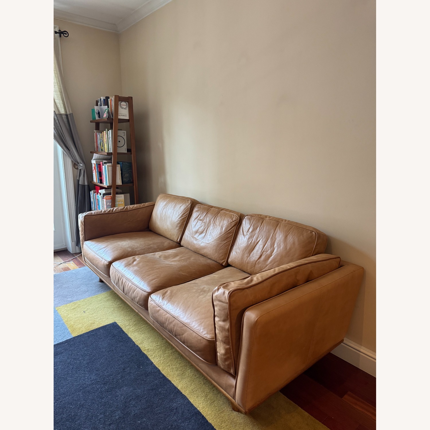 West Elm Zander Leather Sofa (90") - image-6