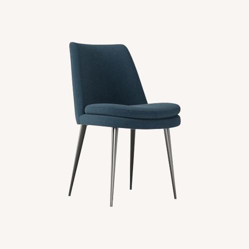 Used Finley Low-Back Dining Chair Blue Velvet Set of 4 for sale on AptDeco