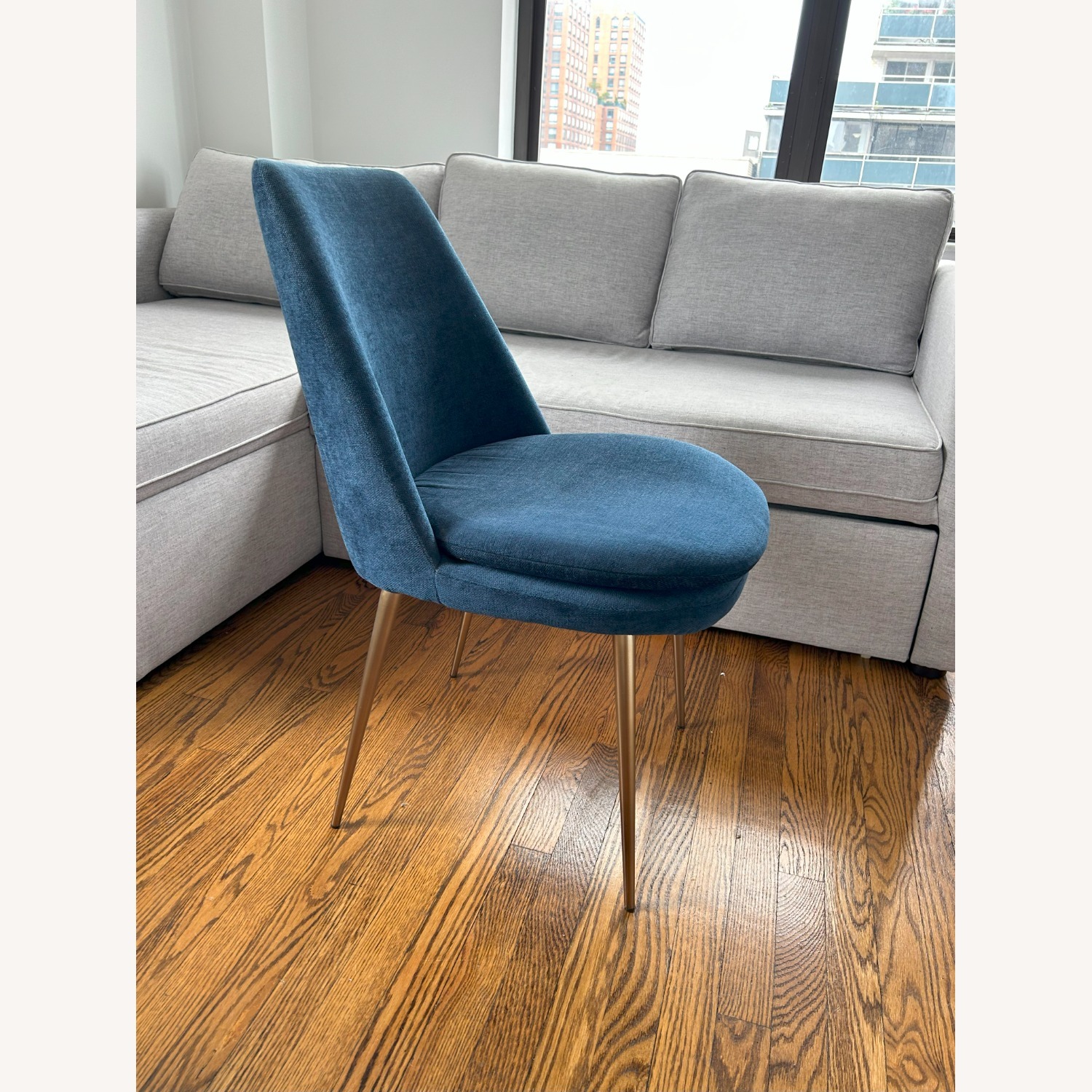 Finley Low-Back Dining Chair Blue Velvet Set of 4 - image-3