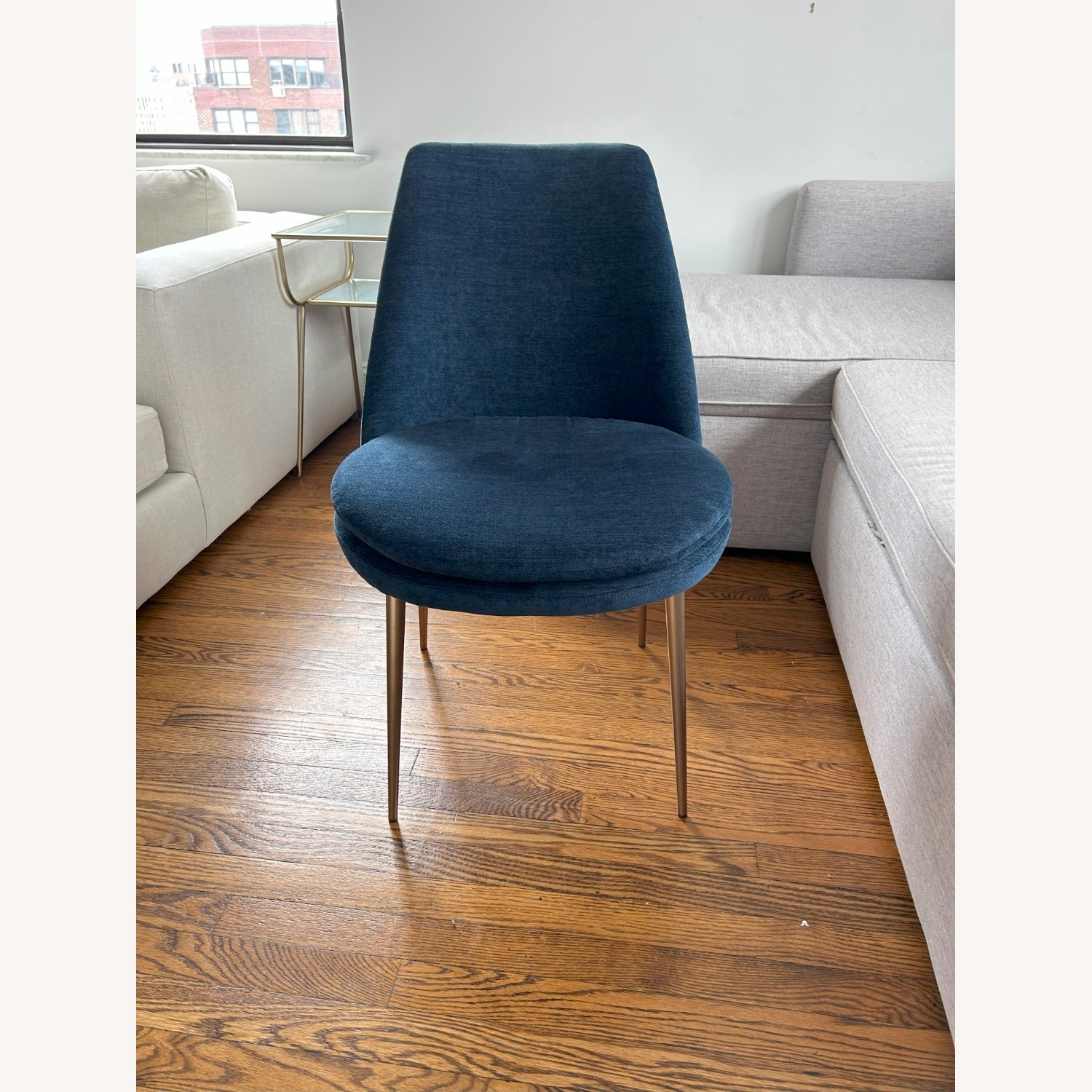 Finley Low-Back Dining Chair Blue Velvet Set of 4 - image-2